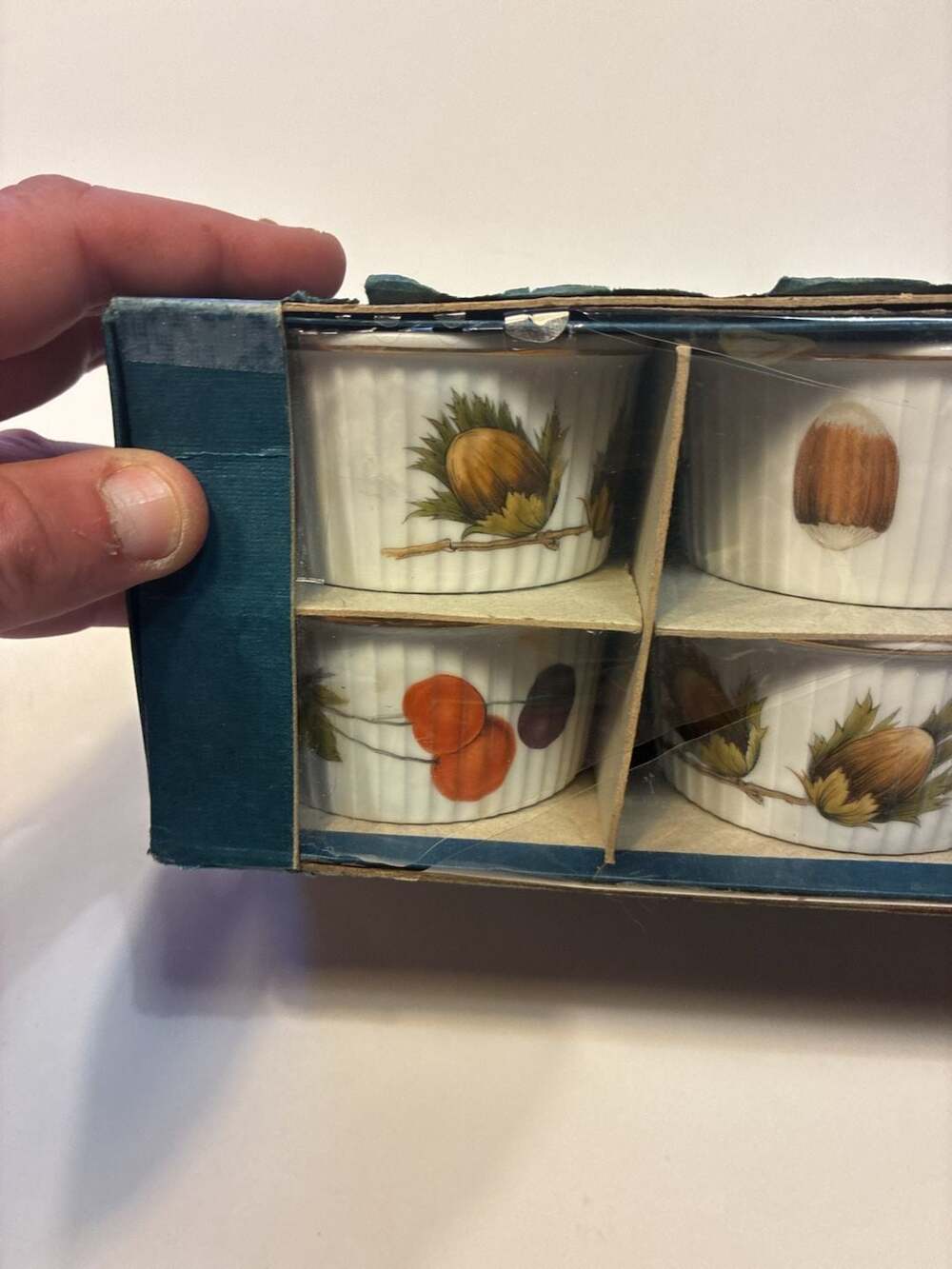 Vintage Royal Worcester Flameproof Porcelain Evesham Ramekins Set of 4